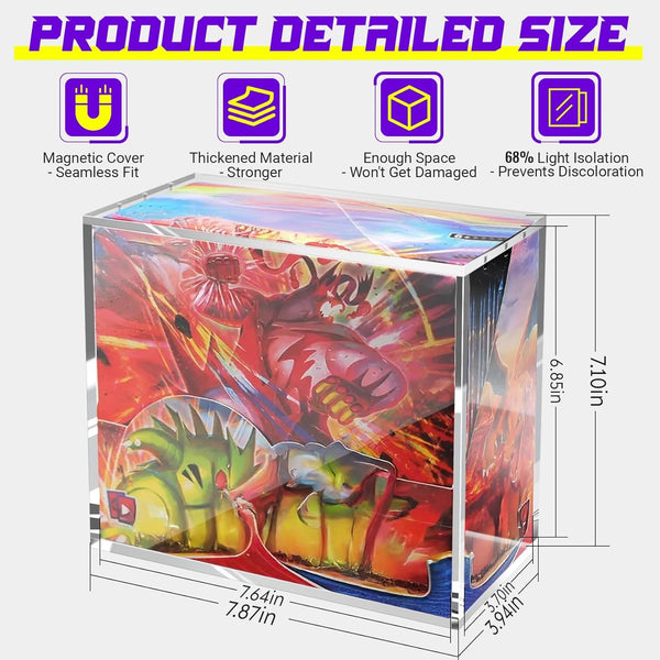 Premium Acrylic Display Case Pokemon Elite Trainer Box Booster Box Magnetic Lid