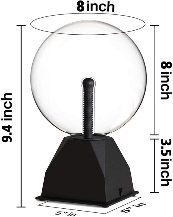 8" Plasma Ball Sensitive Red Light Globe Lamp Voice Control Night Light Gifts AU