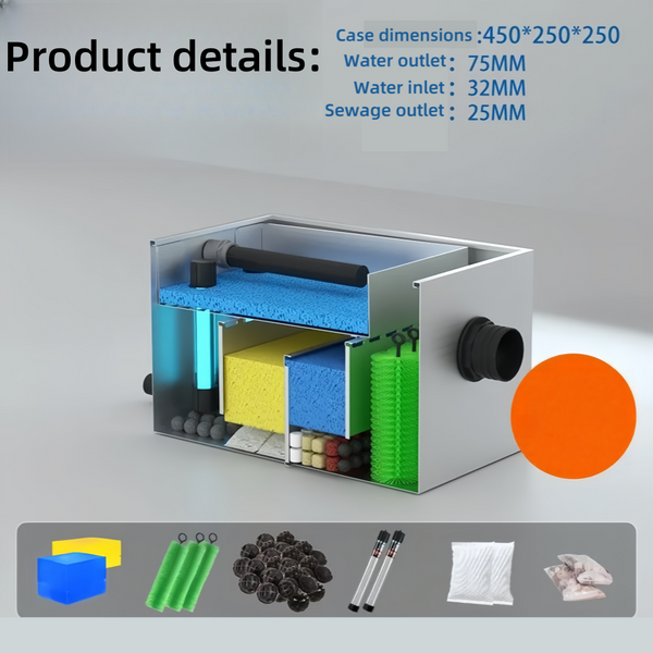 Stainless Steel Gravity Pond Filter Water Garden Fish Filter Filtration System
