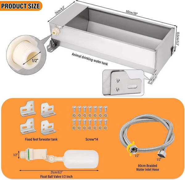 Automatic Livestock Water Trough 7.5L Animal Drinking Water Bowl Dispenser Large