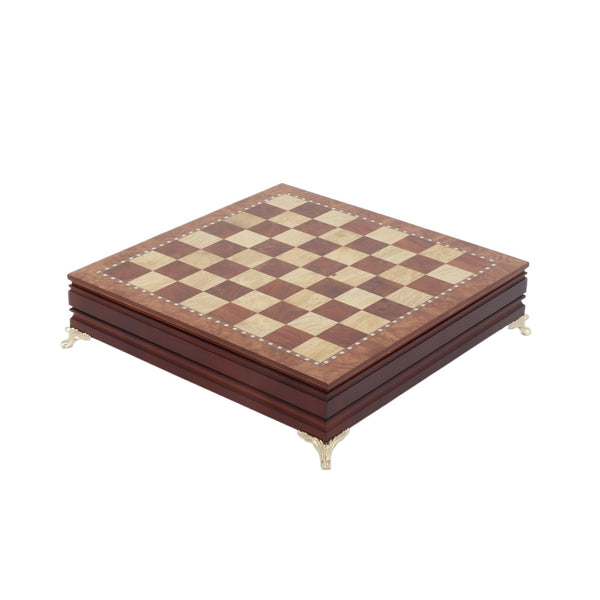 Deluxe Birch 40cm Chess Set Table Wooden Timber with Wooden & Metal Pieces