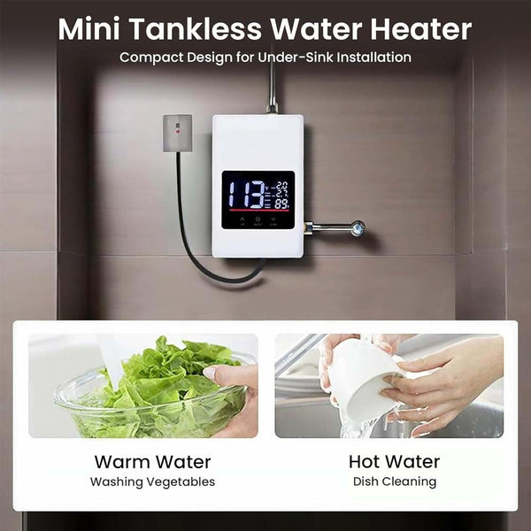 ElectricTankless Water Heater Instant Hot Water w/Remote Control&Digital Display