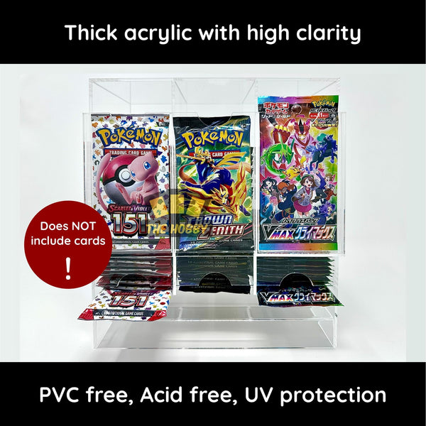 3 Slot Booster Pack Dispenser Card Storage Acrylic Booster Box for Trading Card