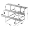3-tier Large Garden Pot Plant Stand Outdoor Rust Proof Stainless Steel 120x75cm