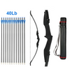 53" Archery 40lbs Takedown Recurve Bow and Arrow Set with Quiver for Hunting AU