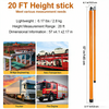 Load Height Measuring Stick Adjustable Pole Non-Conductive for Truck Trailer