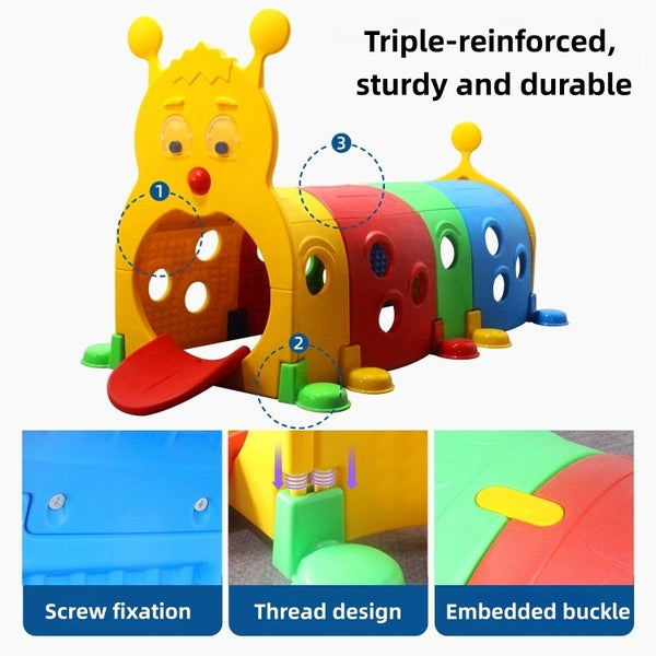 Caterpillar Tunnel Toddler Tunnel Climb & Crawl & Ride Activity Toy 190x105cm