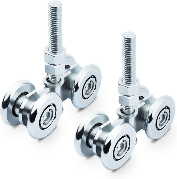 2x 46mm Double Wheel Rail Sliding Track Roller Hanging Barn Door Rail Wheels AU