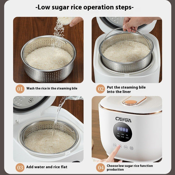 3L Low Carb Rice Cooker Low Sugar Cooker Rice Soup Separating Stainless Steel AU