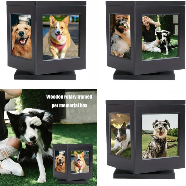 Pet Memorial Urns for Dogs or Cats Ashes Large Wooden Funeral with Photo Frame