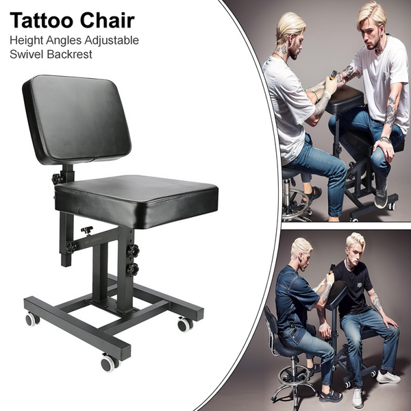 Adjustable Tattoo Chair Swivel Back Tattoo Armrest Stand Salon Beauty Chair