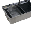 Kitchen Sink Single Bowl Basin Stainless Steel Bar w/Digital Faucet & Cup Washer