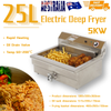 Commercial 25L Electric Deep Fryer Large Capacity W/ Frying Basket & Lid 5KW ﻿