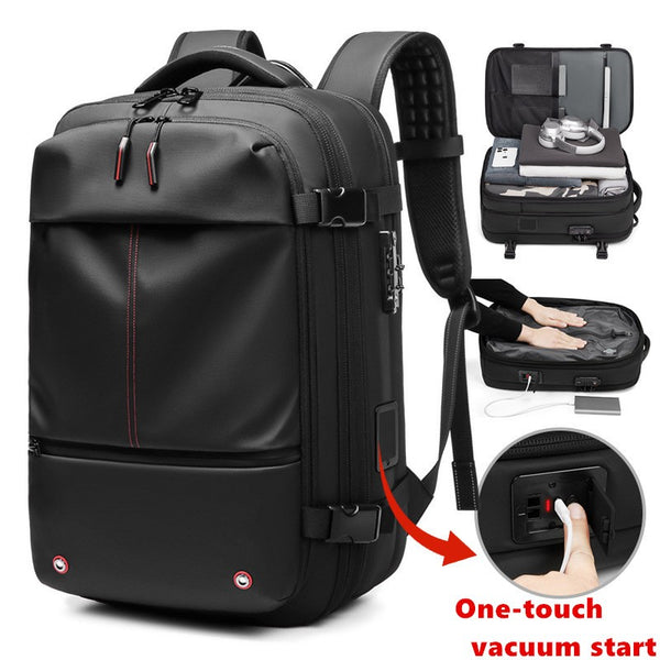 Vacuum Seal Travel Backpack 60L Exapandable Air Compression Built-in Pump