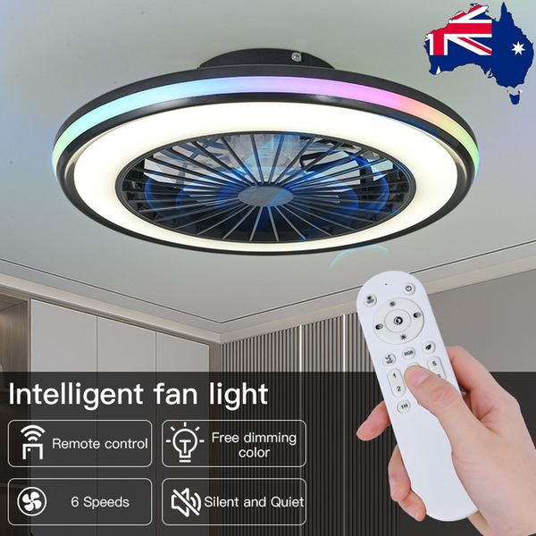 Modern Ceiling Fans Light LED Lights 6 Speeds App + Remote Control 3000K-6000K