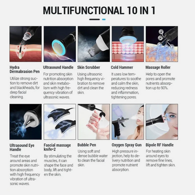 10in1 Water Dermabrasion Deep Cleansing Hydro Hydra Dermabrasion Facial Machine