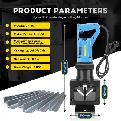 JP-60 Electric Angle Steel Cutter Portable Hydraulic Angle Iron Cutting Machine