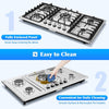 5 Burner Gas Cooktop Stove Konbs Kitchen Cooker Stainless Steel NG/LPG 86cm AU