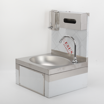 Wall-mounted Washbasin Knee Operated Sink With Faucet Soap & Towel Dispenser AU
