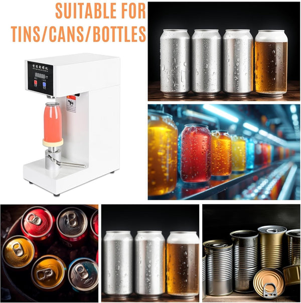 180W Electric Cans Sealer Beverage Seal Machine Milk Tea Drink Bottle Sealer AU