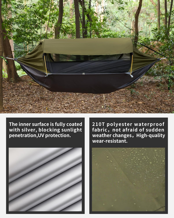 Hanging Hammock Outdoor Garden Travel Beach Swinging Bed Camping with Sunshade