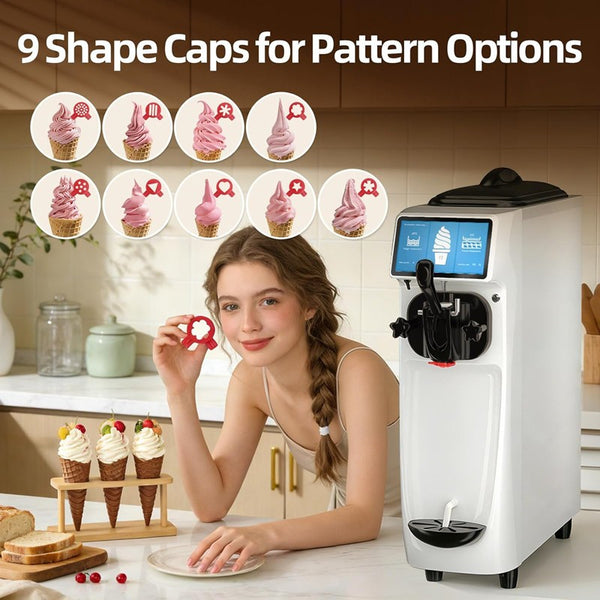 Commercial Ice Cream Maker 16L/H Soft Serve Machine Single Flav Ice-Cream Maker