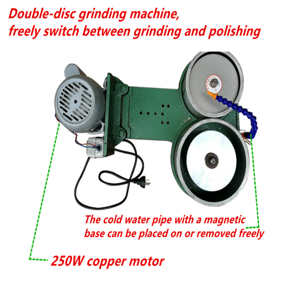 Pro Gem Grinding Faceting Machine 6" Jade Polisher Disc + 8" Flat Grinder Dics