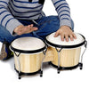 Bongo Drums 6”7” Wood Percussion Bongos for Kids Adults Beginners Natural Finish