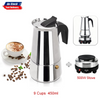 9Cups Stovetop Espresso Moka Pot Percolator Coffee Maker Stainless Steel w/Stove