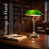 Classical Banker Desk Lamp Pull Chain Switch Green Glass Light Home Deco AU Plug