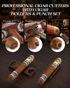 Cigar Humidor Glass Top Cigar Case with Cutter,Punch Tool,Humidifier &Hygrometer