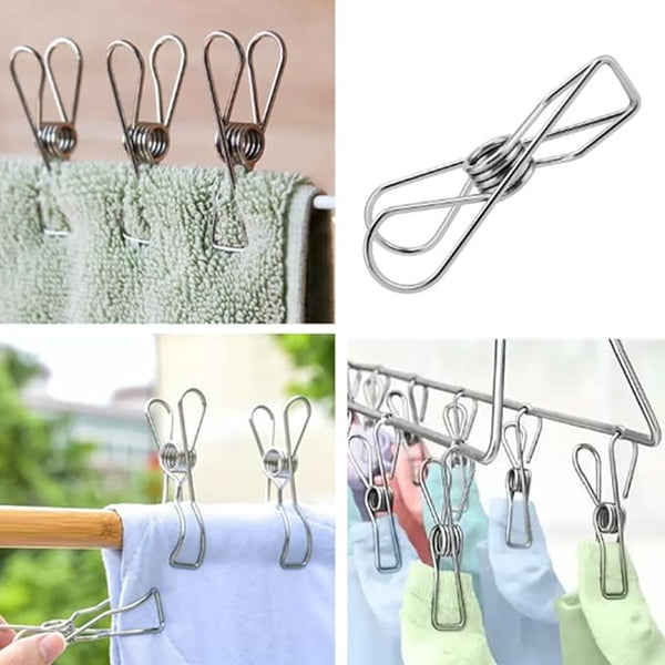 60pcs Stainless Steel Clothes Pegs Hanging Windproof Wire Clips Photos Clips AU