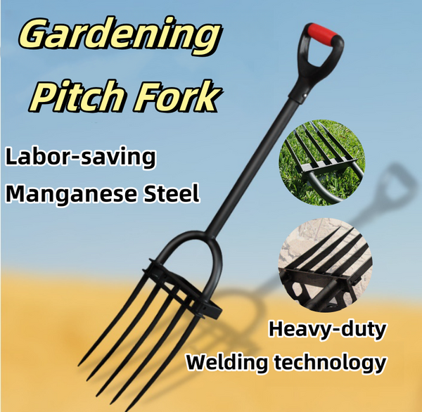 Gardening Pitch Fork Digging Fork with Manganese Steel Garden Agricultural Tool