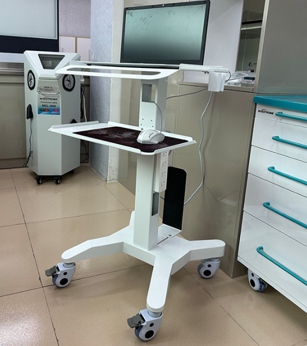 Medical Dental Lab Trolley Cart Intraoral Scanner Mobile Cart Clinic Laptop Rack