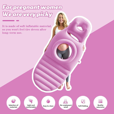 Pregnancy Mattress Inflatable Pillow Full Body Maternity Airbed with Hole Gifts
