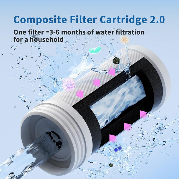 Tap Water Filter Kitchen Water  Purifier Filtration System with 2 Cartridges