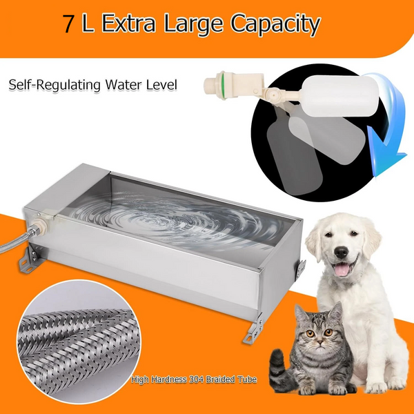 Automatic Livestock Water Trough 7.5L Animal Drinking Water Bowl Dispenser Large