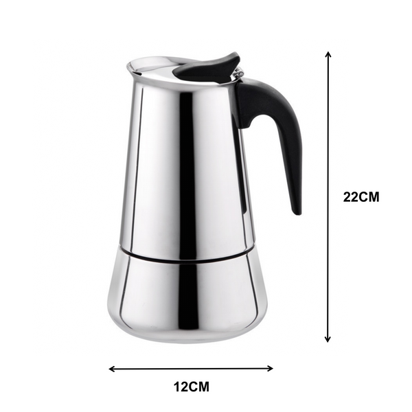 9Cups Stovetop Espresso Moka Pot Percolator Coffee Maker Stainless Steel w/Stove