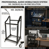 16U Audio Equipment Rack Rolling Network Rack AV Rack Stand with Wheels&Mic rack