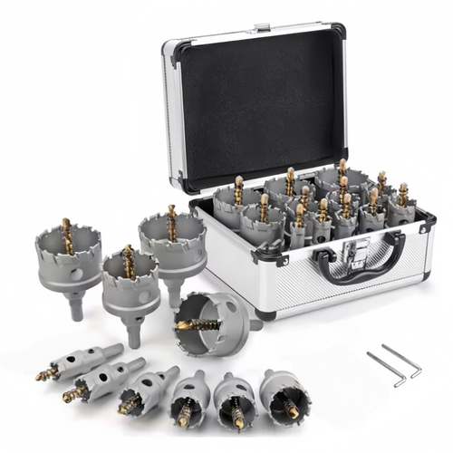 10/12Pcs TCT Hole Saw Kit for Hard Metal Tungsten Carbide Tipped Hole Cutter Set