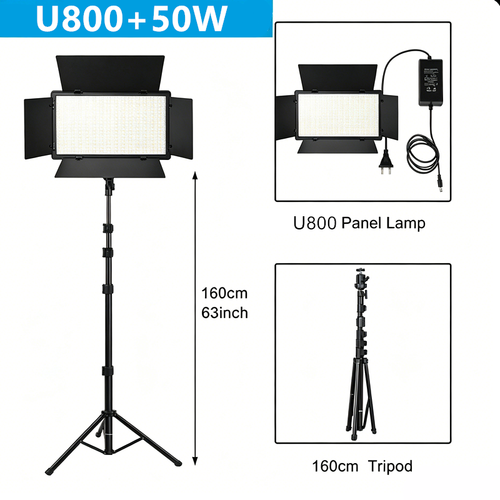 LED RGB Video Light Photo Studio Lamp Photography Panel Lighting w/1.6M Stand