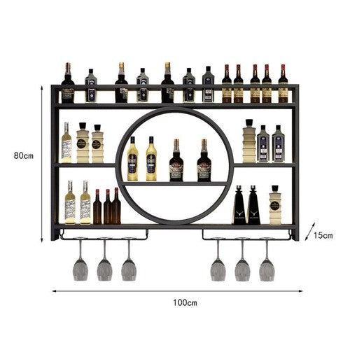 3-Tier Metal Wine Rack with LED Light Wine Bottle Shelf For Home Bar Display AU