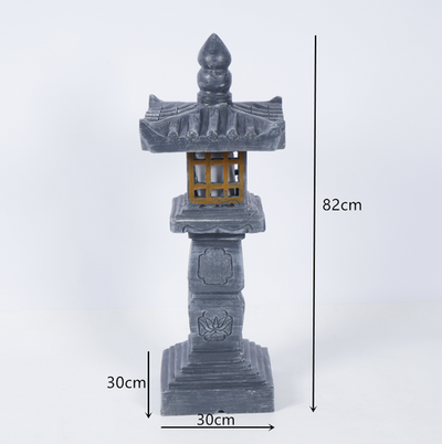 Decor Pagoda Lantern Outdoor Statue Handcast Polyresin Garden Statue