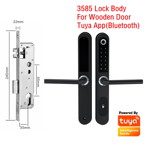 Fingerprint Door Lock Tuya APP Control Smart Slim Lock Electronic Door Lock AU