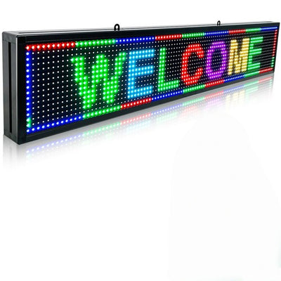 100x35cm WIFI Smart Programmable LED Sign Scrolling Display Board P10 Full Color