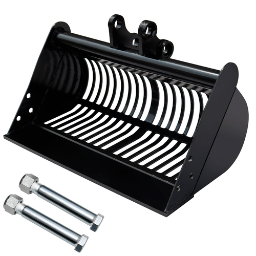 Excavator Attachment Soil Sieving Bucket Metal Wide Backhoe Rake for Mini Digger