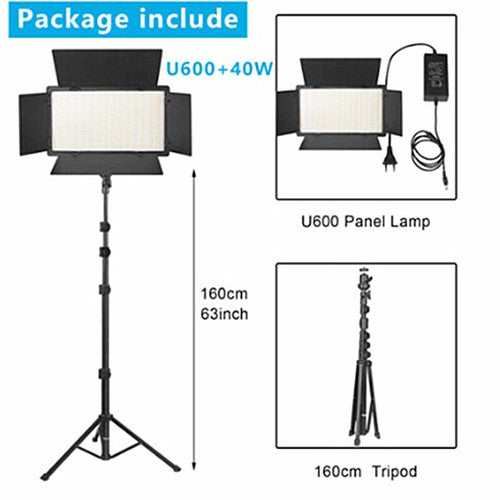 LED RGB Video Light Photo Studio Lamp Photography Panel Lighting w/1.6M Stand