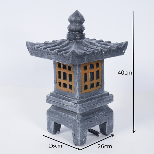 Decor Pagoda Lantern Outdoor Statue Handcast Polyresin Garden Statue