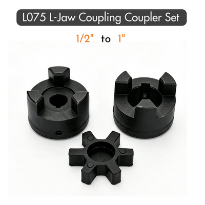 L075/L095 1/2" to 1" Flexible L-Jaw Coupling Coupler Set HT250 Cast Iron