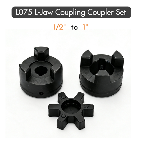 L075/L095 1/2" to 1" Flexible L-Jaw Coupling Coupler Set HT250 Cast Iron